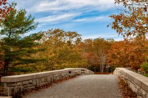 Duck Brook Bridge (1929) is the most refined and sophisticated of all Acadia’s carriage road bridges